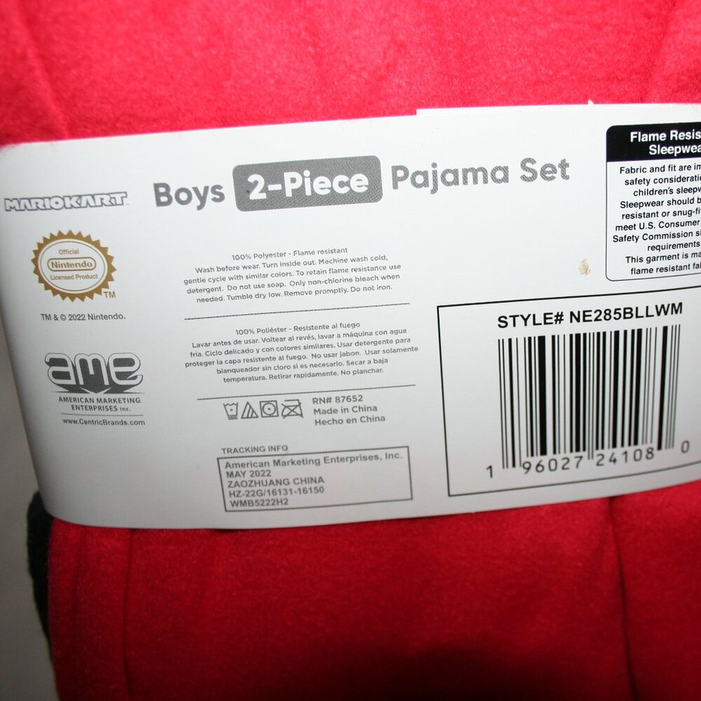 🏅 NTW MARIO KART PJs BOYS 6 7 PAJAMAS SET SHIRT PANTS GAMER NINTENDO BRAND NEW - Picture 7 of 10